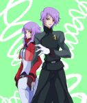  aucie bad_id gloves gundam gundam_00 hand_holding holding_hands innovator innovators jacket purple_hair red_eyes revive_revival uniform 