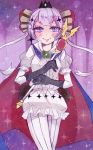  1girl cape gloves mahou_shoujo_ikusei_keikaku purple_hair ruler_(mahoiku) scepter smile solo tenmitsu violet_eyes 