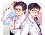  black_hair doctor-x dual_persona glasses hara_mamoru labcoat mtktc necktie 