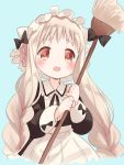  1girl blonde_hair blush long_hair mahou_shoujo_ikusei_keikaku mahou_shoujo_ikusei_keikaku_restart maid maid_cap mop nokko-chan open_mouth solo takano_natsuki tears 