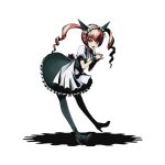  1girl animal_ears apron black_legwear cat_ears divine_gate fake_animal_ears faris_nyannyan full_body hands_together high_heels interlocked_fingers long_hair looking_at_viewer maid maid_headdress neck_ribbon official_art open_mouth pantyhose pink_hair ribbon shadow solo steins;gate transparent_background twintails ucmm violet_eyes wrist_cuffs 