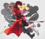  1boy 1girl bare_shoulders blood clarine fire_emblem fire_emblem:_fuuin_no_tsurugi holding holding_weapon hug nunuko_(mu661129) rutgar staff sword weapon 