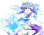 1girl blue_eyes chinese_clothes haku_(p&amp;d) heco_(mama) long_hair purple_hair puzzle_&amp;_dragons solo 