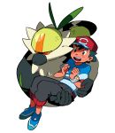  1boy monkey passimian pokemon pokemon_(anime) pokemon_(game) pokemon_sm pokemon_sm_(anime) red_eyes satoshi_(pokemon) 