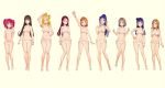  6+girls :d absurdres aqua_eyes arm_behind_back arm_up armlet armpits bangs bare_legs bikini black_hair blonde_hair blue_eyes blunt_bangs bracelet braid breasts brown_eyes brown_hair choker collarbone contrapposto flat_chest flower french_braid full_body gluteal_fold hair_bobbles hair_flower hair_ornament halterneck hand_on_hip highres jewelry kunikida_hanamaru kurosawa_dia kurosawa_ruby large_breasts light_brown_hair looking_at_viewer love_live! love_live!_sunshine!! matsuura_kanan medium_breasts multiple_girls navel ohara_mari one_side_up ooyari_ashito open_mouth orange_hair outstretched_hand parted_bangs ponytail redhead sakurauchi_riko scan short_hair side-tie_bikini side_bun sidelocks single_braid skindentation smile standing standing_on_one_leg string_bikini swimsuit takami_chika thigh_gap tsushima_yoshiko twintails violet_eyes watanabe_you white_bikini yellow_eyes 