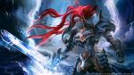 1boy armor final_fantasy final_fantasy_xiv highres lightning_bolt official_art solo sword weapon 