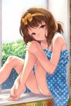  1girl bare_arms bare_shoulders brown_eyes brown_hair closed_mouth copyright_request looking_at_viewer smile torimaru 