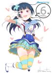  blue_hair blush dress happy long_hair love_live!_sunhsine!! odango pink_eyes tsushima_yoshiko 