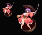  &gt;:d 1girl :d barefoot blush bowl bowl_hat breasts cleavage curvy hat huge_breasts japanese_clothes kimono looking_at_viewer miracle_mallet needle open_mouth outline pixel_art purple_hair short_hair smile solo standing sukuna_shinmyoumaru takorin thick_thighs thighs touhou violet_eyes wide_hips zoom_layer 