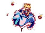  1girl alice_margatroid baba_(baba_seimaijo) blonde_hair blue_dress blue_eyes book capelet commentary_request doll dress hairband highres short_hair touhou transparent_background 