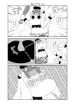  (o)_(o) 2girls 4koma arms_up bean closed_eyes club collar comic eating fangs greyscale highres horns kantai_collection long_hair mamemaki mittens monochrome moomin moomintroll multiple_girls muppo northern_ocean_hime oni_costume oni_mask open_mouth pain revision ricocheting sazanami_konami setsubun shinkaisei-kan sidelocks spiked_club spit_take spitting throwing translated uvula weapon wooden_box 