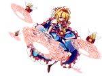 1girl alice_margatroid baba_(baba_seimaijo) blonde_hair blue_dress blue_eyes book capelet commentary_request doll dress hairband magic_circle short_hair touhou transparent_background 