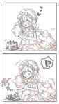  1girl 2koma cake comic food mahou_shoujo_ikusei_keikaku mahou_shoujo_ikusei_keikaku_limited monochrome solo sonia_bean taega_chima 