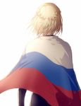  1boy blonde_hair braid flag from_behind half_updo lei_yaya male_focus russian_flag yuri!!!_on_ice yuri_plisetsky 