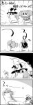  /\/\/\ 4koma bow bucket cirno comic commentary_request crossed_bandaids greyscale hair_bobbles hair_bow hair_ornament hat hat_bow highres ice ice_wings kirisame_marisa kisume long_hair monochrome no_humans shaded_face short_hair sparkle tani_takeshi touhou translation_request twintails wings witch_hat yukkuri_shiteitte_ne 