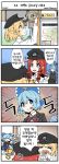  3girls 4koma :p =_= alternate_costume anger_vein artist_name bag black_bow blonde_hair blue_bow blue_eyes blue_hair bow bowtie braid bus buttons cirno collared_shirt comic emphasis_lines fang fuente green_eyes ground_vehicle hair_bow hat highres hong_meiling ice ice_wings korean long_hair long_sleeves map mizuhashi_parsee motor_vehicle multiple_girls pleated_skirt pointy_ears redhead school_bag school_uniform shirt short_hair skirt tongue tongue_out touhou translation_request twin_braids v white_shirt wings yin_yang |_| 