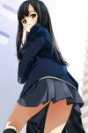  black_hair black_legwear blush highres long_hair matsunaga_kouyou original school_uniform skirt 