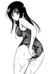  ass black_hair blush kotegawa_yui long_hair looking_back school_swimsuit swimsuit to_love-ru to_love-ru_darkness wet yabuki_kentarou 