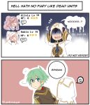  2boys 3girls 4koma armor cape chibi colored comic dialogue_box english ephraim female_my_unit_(fire_emblem:_kakusei) fire_emblem fire_emblem:_kakusei fire_emblem:_seima_no_kouseki fire_emblem_heroes holding holding_weapon liz_(fire_emblem) multiple_boys multiple_girls my_unit_(fire_emblem:_kakusei) olivia_(fire_emblem) weapon 