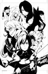  1boy 6+girls blake_belladonna cinder_fall ember_celica_(rwby) monochrome multiple_girls neichiru neo_(rwby) roman_torchwick ruby_rose rwby smile weiss_schnee yang_xiao_long 