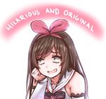  1girl a.i._channel bags_under_eyes disco_brando english hair_ribbon kizuna_ai ribbon virtual_youtuber 