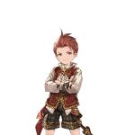  1boy alpha_transparency granblue_fantasy male_focus minaba_hideo official_art percival_(granblue_fantasy) red_eyes redhead shorts solo transparent_background younger 