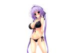  1girl arms_behind_back black_panties blue_eyes blush breasts groin halter_top halterneck highres hoshizaki_ouka large_breasts long_hair navel official_art oshiki_hitoshi panties purple_hair sakigake_generation! solo transparent_background twintails underwear underwear_only very_long_hair 