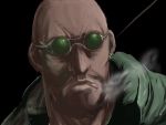  bald black_lagoon cigarette close-up dark_skin dutch glasses male satomi smoke smoking sunglasses 