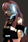  error face glowing headphones long_hair megurine_luka nobusnow pink_hair polydactyly vocaloid 