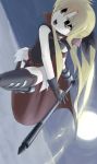  blonde_hair cape fate_testarossa hair_ribbon hair_ribbons katakata_unko long_hair mahou_shoujo_lyrical_nanoha midair red_eyes ribbon ribbons thigh-highs thighhighs twintails 