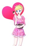  blonde_hair blue_eyes bowl caucasian earrings food heart jewelry lisa_silverman persona persona_2 smaru spatula 