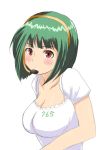  cleavage green_hair headset idolmaster otonashi_kotori solo willwind30 