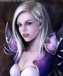  blonde_hair cleavage jaina_proudmoore realistic world_of_warcraft 