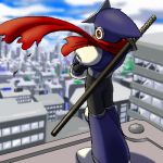  lowres ninja oekaki rockman rockman_(classic) rockman_(original) rockman_exe scarf shadow_man shadowman 