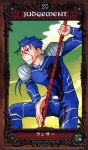  blood blood_on_face character_name fate/stay_night fate_(series) gae_bolg haizumi_natsuki highres lancer male polearm scan solo spear tarot weapon 