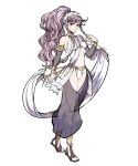  1girl armlet bare_shoulders braid breasts fire_emblem fire_emblem:_kakusei fire_emblem_heroes full_body gloves hairband highres long_hair looking_at_viewer medium_breasts midriff navel official_art olivia_(fire_emblem) pink_hair ponytail sandals see-through solo standing transparent_background twin_braids violet_eyes 
