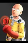  1boy bald belt cape gloves highres one-punch_man saitama_(one-punch_man) sukemyon superhero 