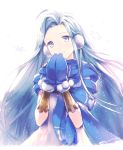 1girl blue_eyes blue_hair deretta granblue_fantasy long_hair lyria_(granblue_fantasy) mittens 