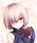  blue_eyes blush fate/grand_order heart shielder_(fate/grand_prder) short_gair smile violet_hair 