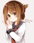  blush brown_eyes brown_hair inazuma_(kantai_collection) kantai_collection personification seifuku short_hair 