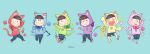  &gt;:( 6+boys :&gt; :3 ;3 ^_^ animal_hood aqua_background artist_name bag ball bangs basketball black_hair blue_bow blue_pants blue_shoes bow brothers cat_day cat_hood cat_tail cat_teaser cattail cellphone character_print chbi closed_eyes closed_mouth eyebrows_visible_through_hair food full_body glowstick green_bow green_shoes grin half-closed_eyes happy hashimoto_nyaa heart heart_in_mouth hood hoodie leg_up long_sleeves looking_at_viewer male_focus matching_outfit matsuno_choromatsu matsuno_ichimatsu matsuno_juushimatsu matsuno_karamatsu matsuno_osomatsu matsuno_todomatsu mery_(apfl0515) multiple_boys oden open_mouth osomatsu-kun osomatsu-san outstretched_arms pants pants_rolled_up paw_pose paw_print phone pink_bow pink_shoes plant purple_bow red_bow red_shoes sextuplets shiny shiny_hair shoes shopping_bag siblings simple_background slippers smile socks spread_arms tail tail_bow track_pants white_legwear yellow_bow 