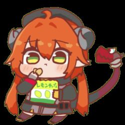 1girl animated_gif chewing long_hair magus_(zenless_zone_zero) orphie_(zenless_zone_zero) orphie_magnusson zenless_zone_zero