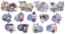  6+girls :3 :d :o ;d alice_margatroid animal_ears antennae arrow_(projectile) ascot barefoot bird_ears bird_wings black_bow black_bowtie black_cape black_hair black_hairband black_hat black_jacket black_shoes black_skirt black_vest blonde_hair blue_bow blue_dress blue_eyes blue_hair blue_hat blue_kimono blue_shoes blue_shorts blunt_bangs blunt_ends blush book boots bow bow_(weapon) bowtie braid branch broom broom_riding brown_dress brown_eyes brown_shoes brown_socks cape character_name chibi chibi_only closed_mouth collared_shirt commentary_request crescent crescent_pin cross detached_sleeves dress earrings everyone fang fang_out floppy_ears footwear_bow frilled_bow frilled_dress frilled_hair_tubes frilled_hairband frilled_hat frilled_shirt_collar frilled_skirt frills frown fujiwara_no_mokou gohei green_bow green_dress green_hair green_ribbon green_skirt green_vest grey_eyes grey_hair grin hair_bow hair_tubes hairband hakurei_reimu hand_on_own_chest hand_on_own_hip hand_to_own_mouth hat hat_bow hat_ribbon highres holding holding_arrow holding_book holding_bow_(weapon) holding_branch holding_gohei holding_knife holding_sword holding_umbrella holding_weapon horn_bow horn_ornament horns houraisan_kaguya imperishable_night inaba_tewi index_finger_raised izayoi_sakuya jacket japanese_clothes jeweled_branch_of_hourai jewelry kamishirasawa_keine kimono kirisame_marisa knife konpaku_youmu konpaku_youmu_(ghost) long_hair long_sleeves looking_at_viewer mirei_(miirei) mob_cap multicolored_dress multiple_girls mystia_lorelei neck_ribbon neckerchief necktie no_shoes one_eye_closed open_mouth outline outstretched_arm pants pink_dress pink_eyes pink_hair pink_hairband pink_hat pink_shirt pink_skirt puffy_short_sleeves puffy_sleeves purple_hair rabbit_ears red_boots red_bow red_cape red_cross red_dress red_eyes red_neckerchief red_necktie red_pants red_ribbon red_shirt red_skirt reisen_udongein_inaba remilia_scarlet ribbon ribbon-trimmed_sleeves ribbon_trim saigyouji_yuyuko shanghai_doll sheath shirt shoes short_hair short_sleeves shorts sidelocks single_earring skin_fang skirt sleeve_garter sleeveless sleeveless_shirt smile socks sword teeth touhou translated triangular_headpiece twin_braids two-sided_cape two-sided_fabric umbrella unsheathed upper_teeth_only v-shaped_eyebrows vest waist_bow weapon white_bow white_bowtie white_dress white_shirt white_skirt white_sleeves white_socks white_umbrella winged_hat winged_shoes wings wriggle_nightbug wrist_cuffs yagokoro_eirin yakumo_yukari yellow_ascot yellow_eyes 