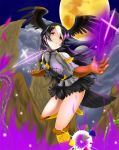  boots flying gradient_hair head_wings highres kemono_friends multicolored_hair shoulder_pads skirt striated_caracara_(kemono_friends) tail_feathers 