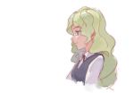  1girl ashy@ blue_eyes diana_cavendish green_hair little_witch_academia long_hair multicolored_hair portrait profile simple_background solo two-tone_hair witch 