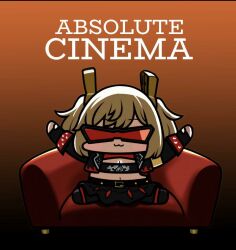 1girl :3 absolute_cinema_(meme) burnice_white medium_hair meme sitting zenless_zone_zero