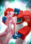  1boy 1girl autobot couple elita_one glowing glowing_eyes good_end hand_holding insignia leaning_on_person mecha optimus_prime redesign robot science_fiction spoilers transformers yhykurama 