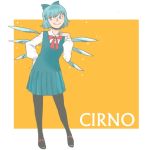  1girl blue_eyes blue_hair cirno ice ice_wings onikobe_rin school_uniform short_hair solo touhou wings 