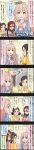  5koma black_eyes black_hair blue_eyes brown_eyes brown_hair character_name comic furusawa_yoriko glasses highres idolmaster idolmaster_cinderella_girls long_hair long_image mole multiple_girls official_art pink_hair saejima_kiyomi saionji_kotoka short_hair short_twintails tall_image twintails yellow_eyes 