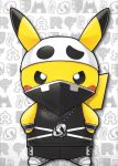  clearfile cosplay highres jewelry necklace no_humans official_art pikachu pokemon shoes shorts sneakers team_skull_grunt team_skull_grunt_(cosplay) white_shoes 